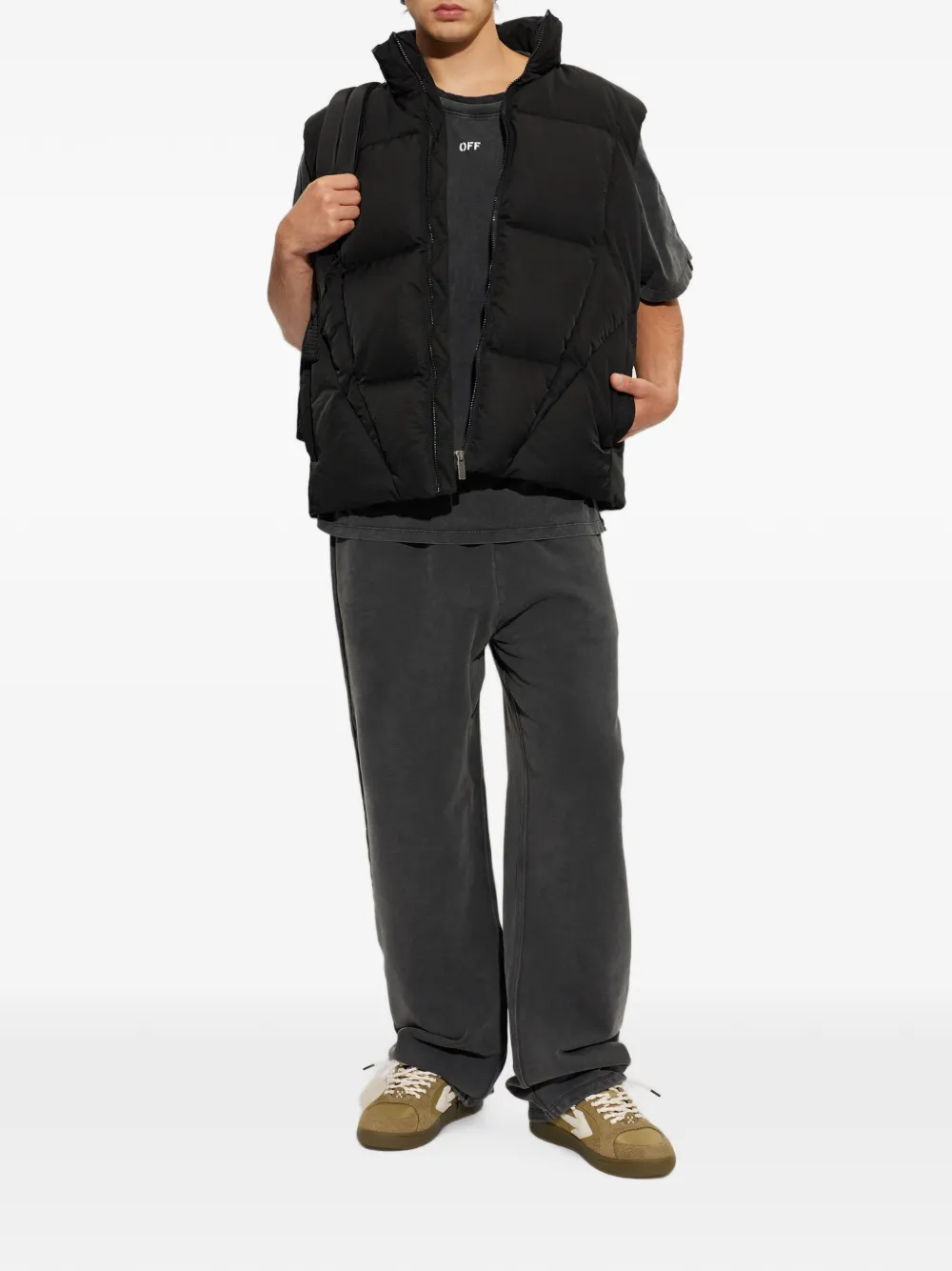 Off-White Katoenen T-shirt met logoprint Grijs