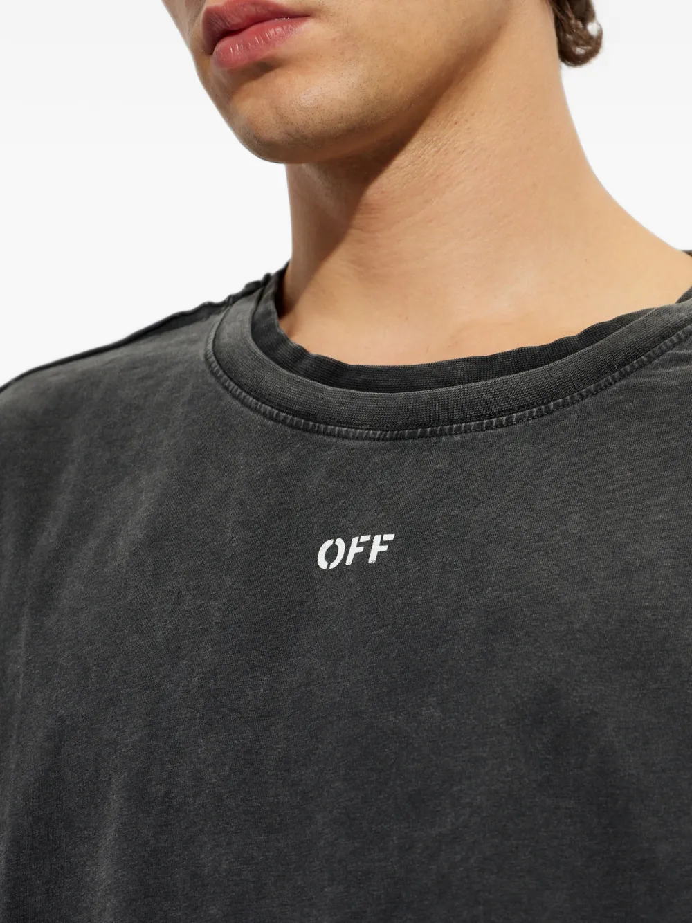 Off-White Katoenen T-shirt met logoprint Grijs