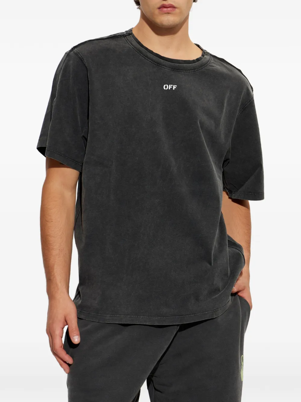 Off-White Katoenen T-shirt met logoprint Grijs