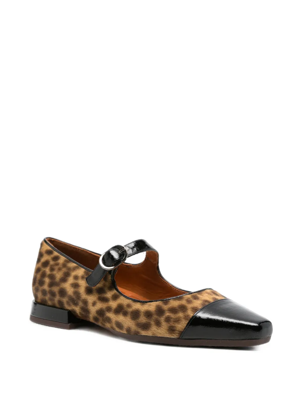 Chie Mihara leopard-print patent-trim ballet flats Bruin