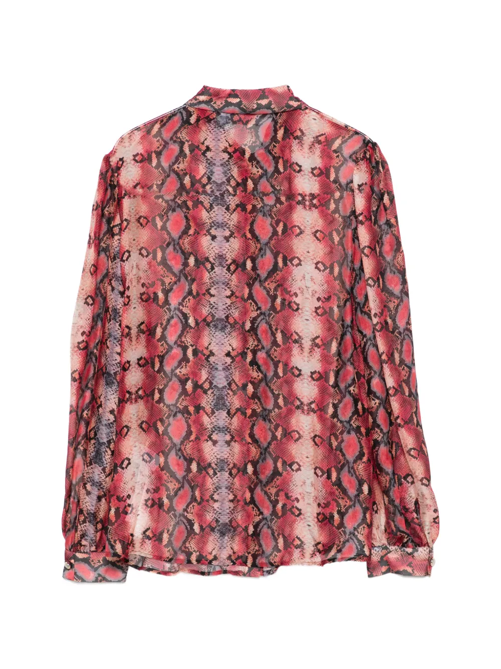 Roberto Cavalli Junior Shirt met slangen-effect en strik Rood