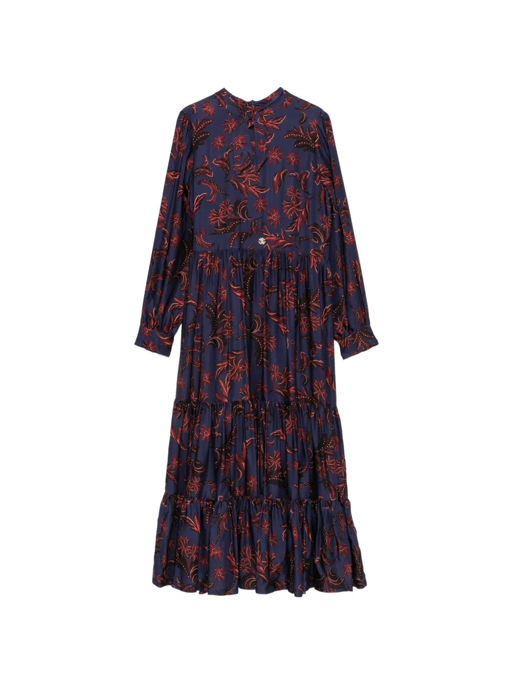 Roberto Cavalli Junior robe fleurie à volants superposés - Bleu