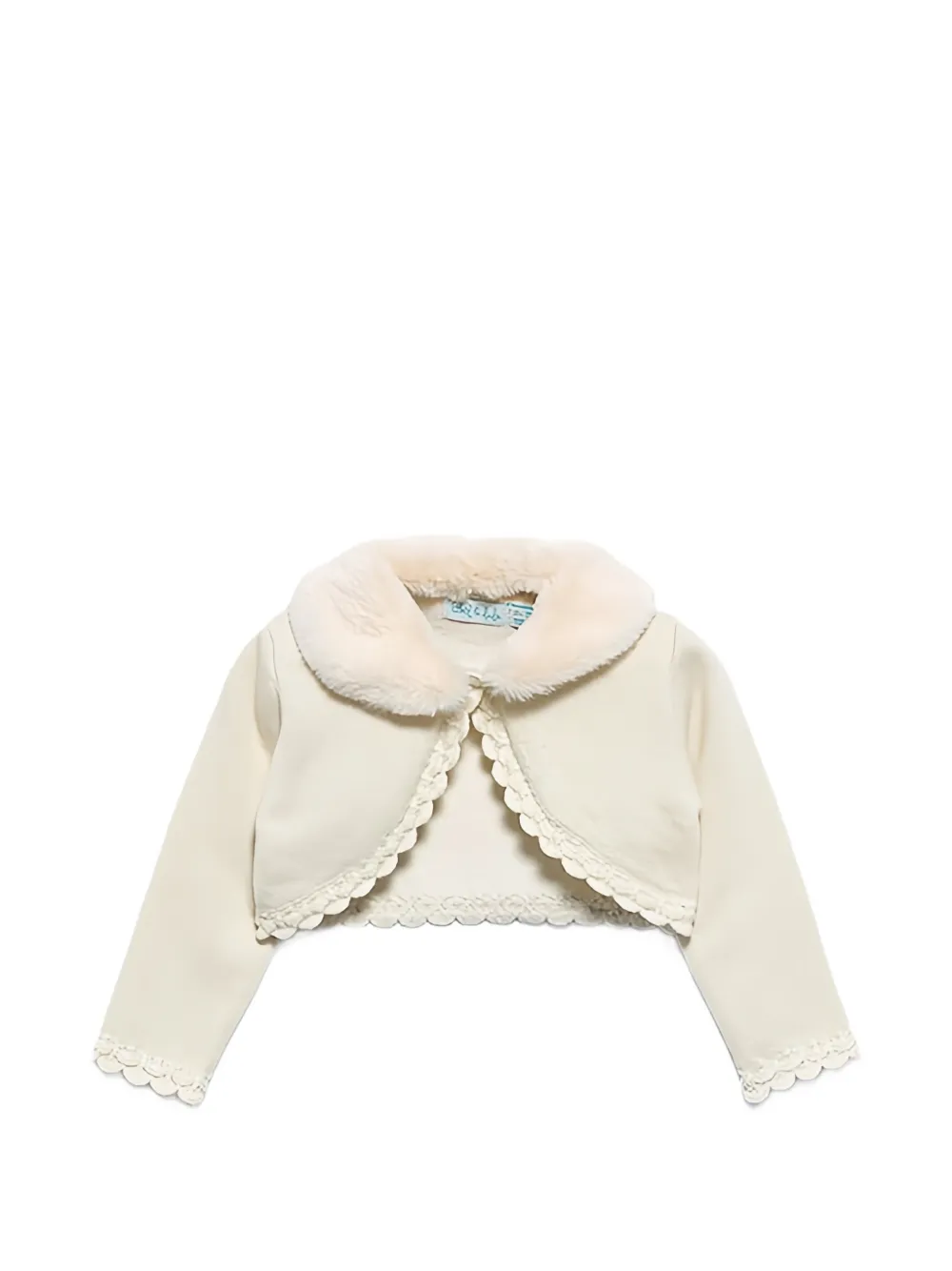 Abel & Lula Jacke mit Faux Fur-Kragen - Weiß