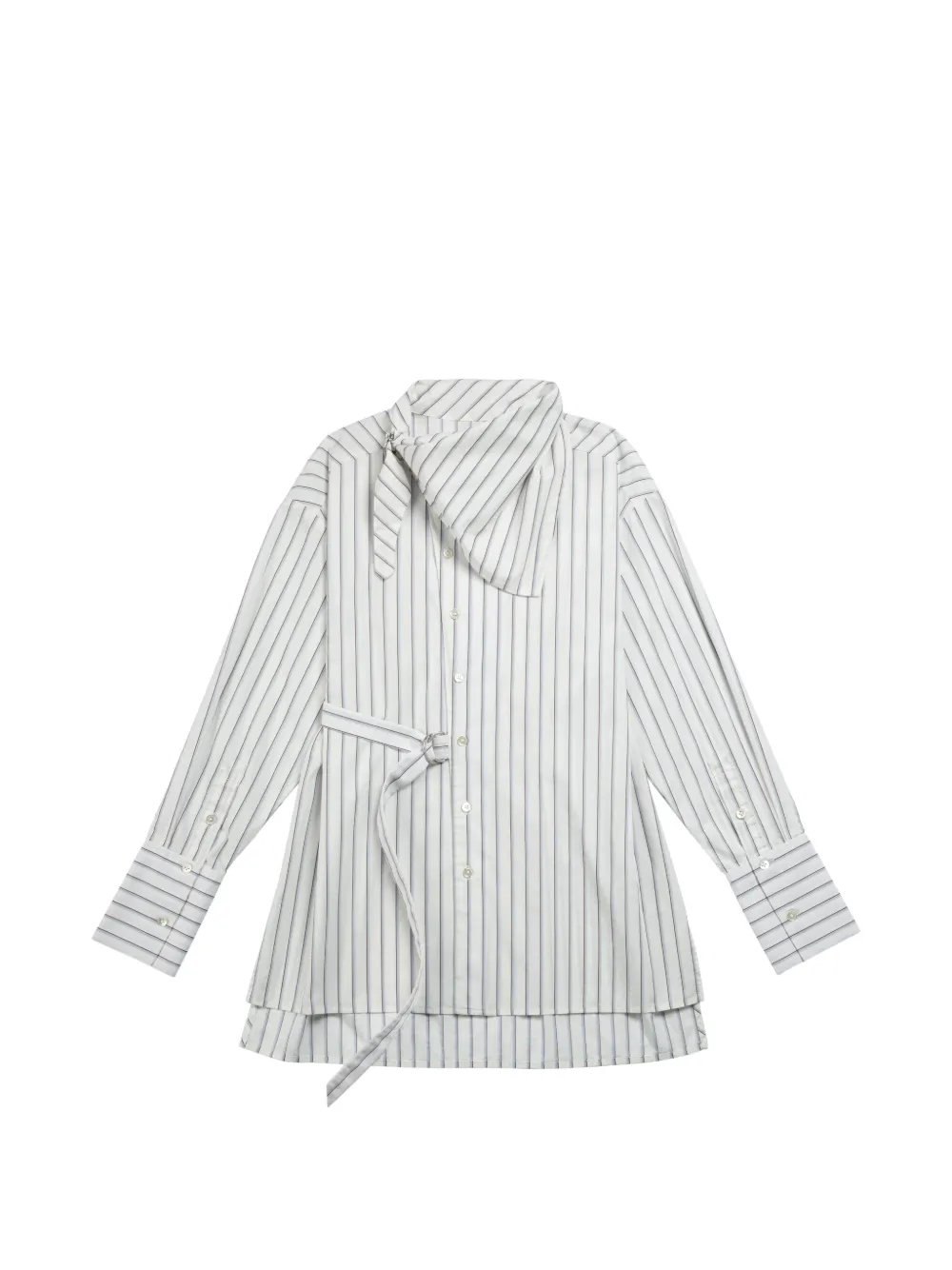 Future Classics striped neck-scarf shirt - Weiß