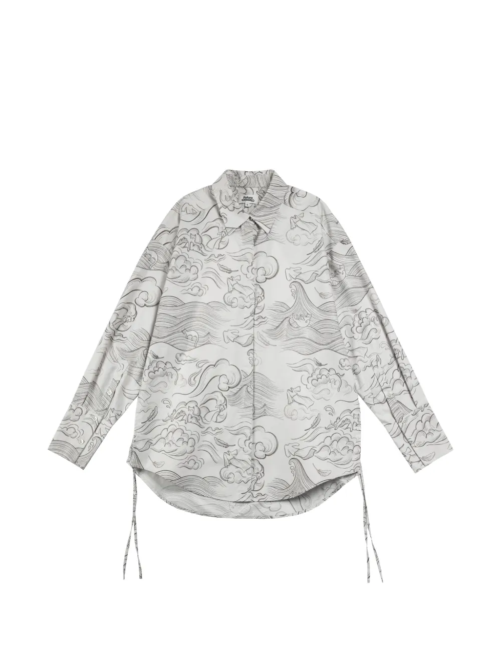 Future Classics Nova print drawstring shirt - Weiß