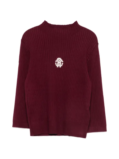 Roberto Cavalli Junior Monogram ribbed sweater
