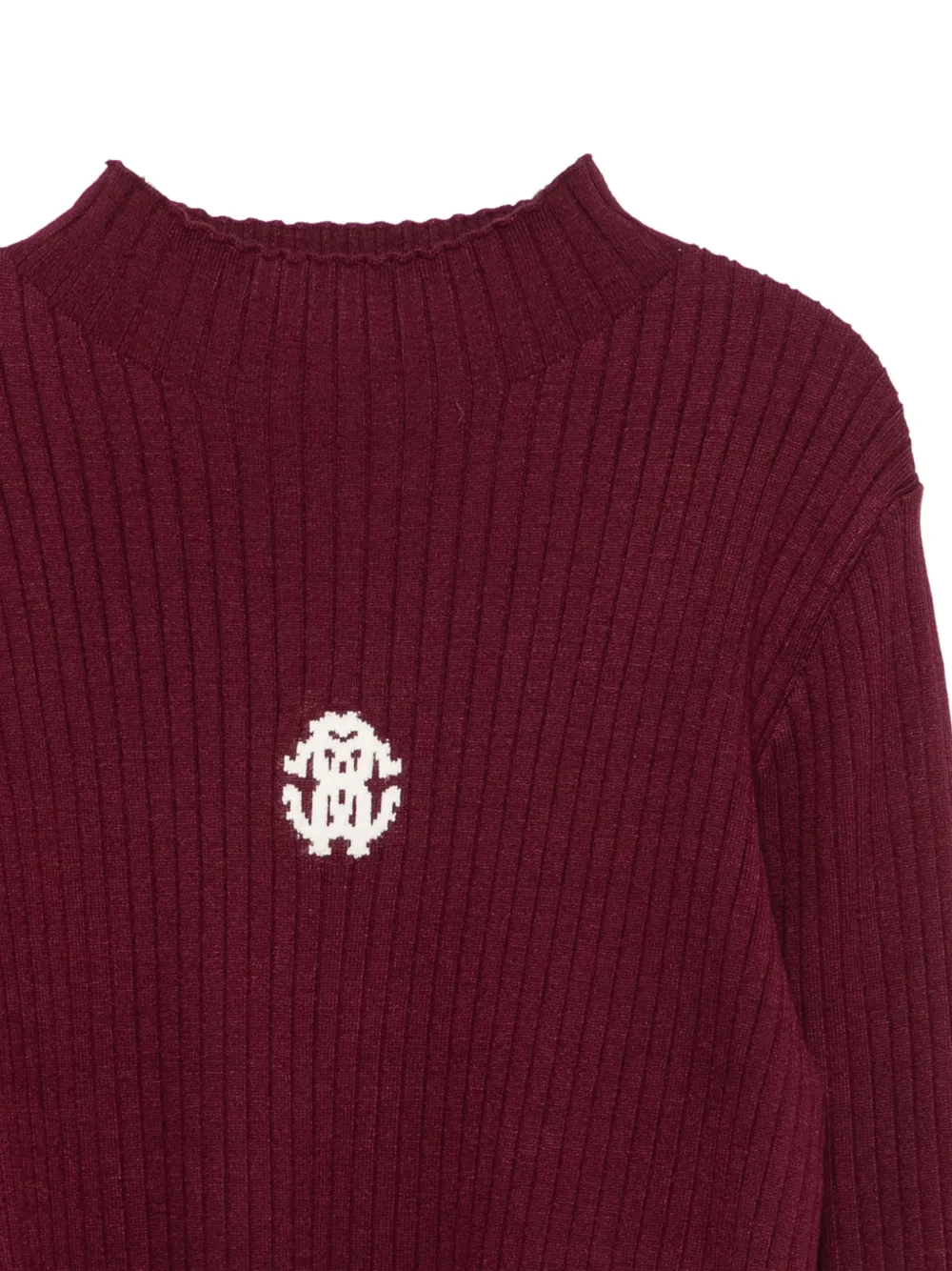 Roberto Cavalli Junior Geribbelde trui met monogram Rood