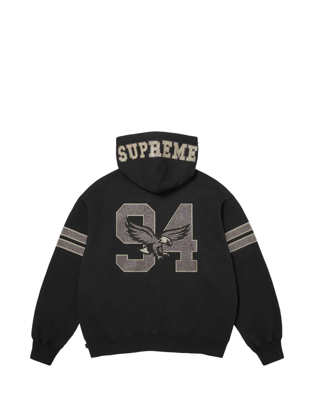 Supreme Hoodie verfraaid met stras Zwart