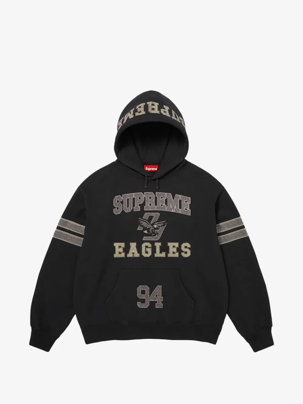 Supreme 라인스톤 장식 후드티