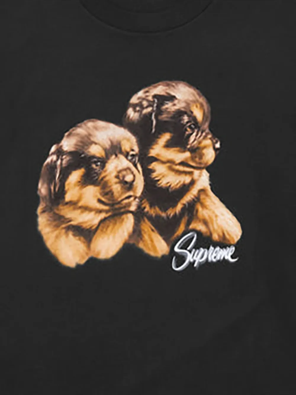 Supreme puppies-print T-shirt Zwart