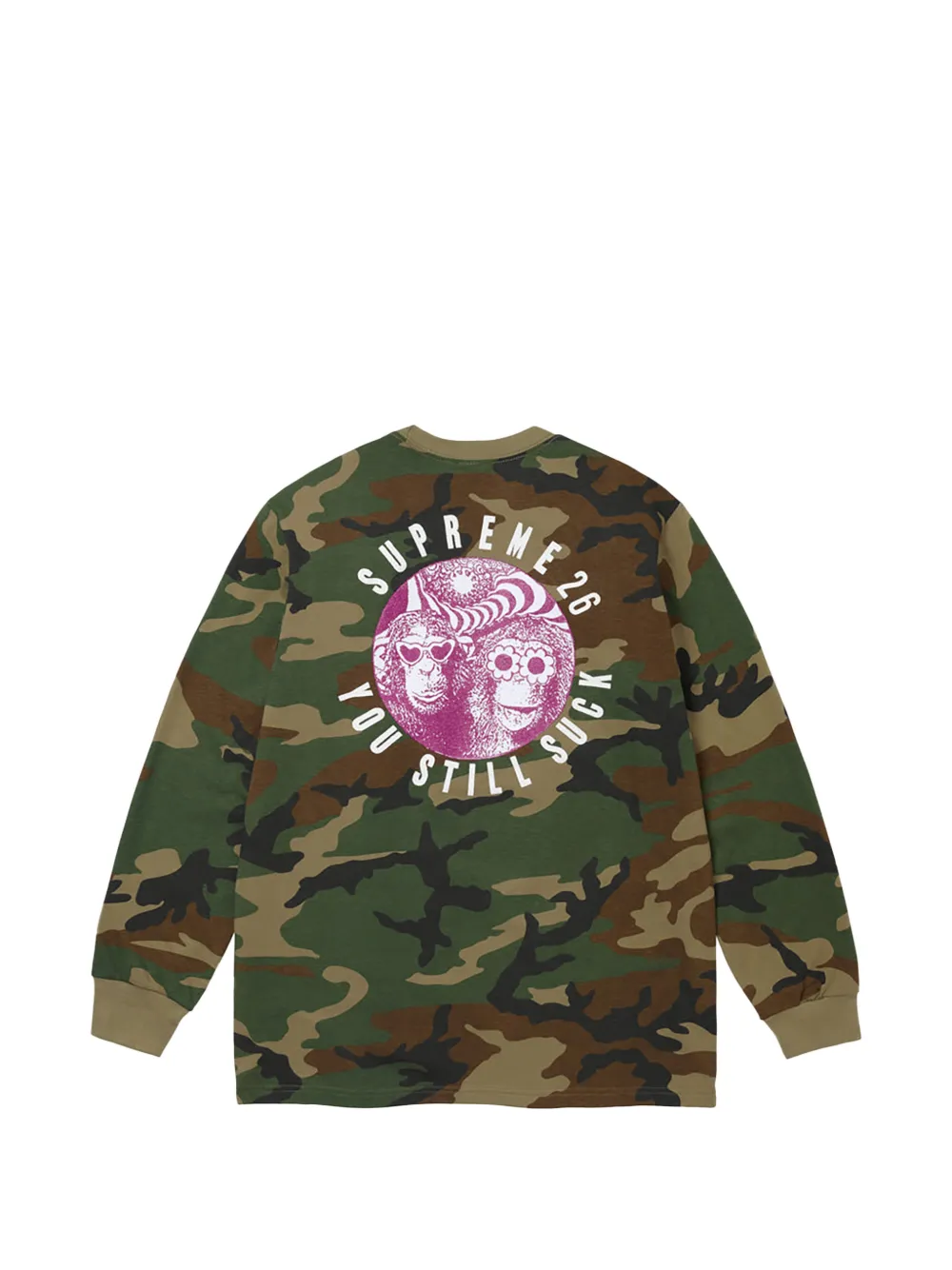Supreme T-shirt met camouflageprint en lange mouwen Groen