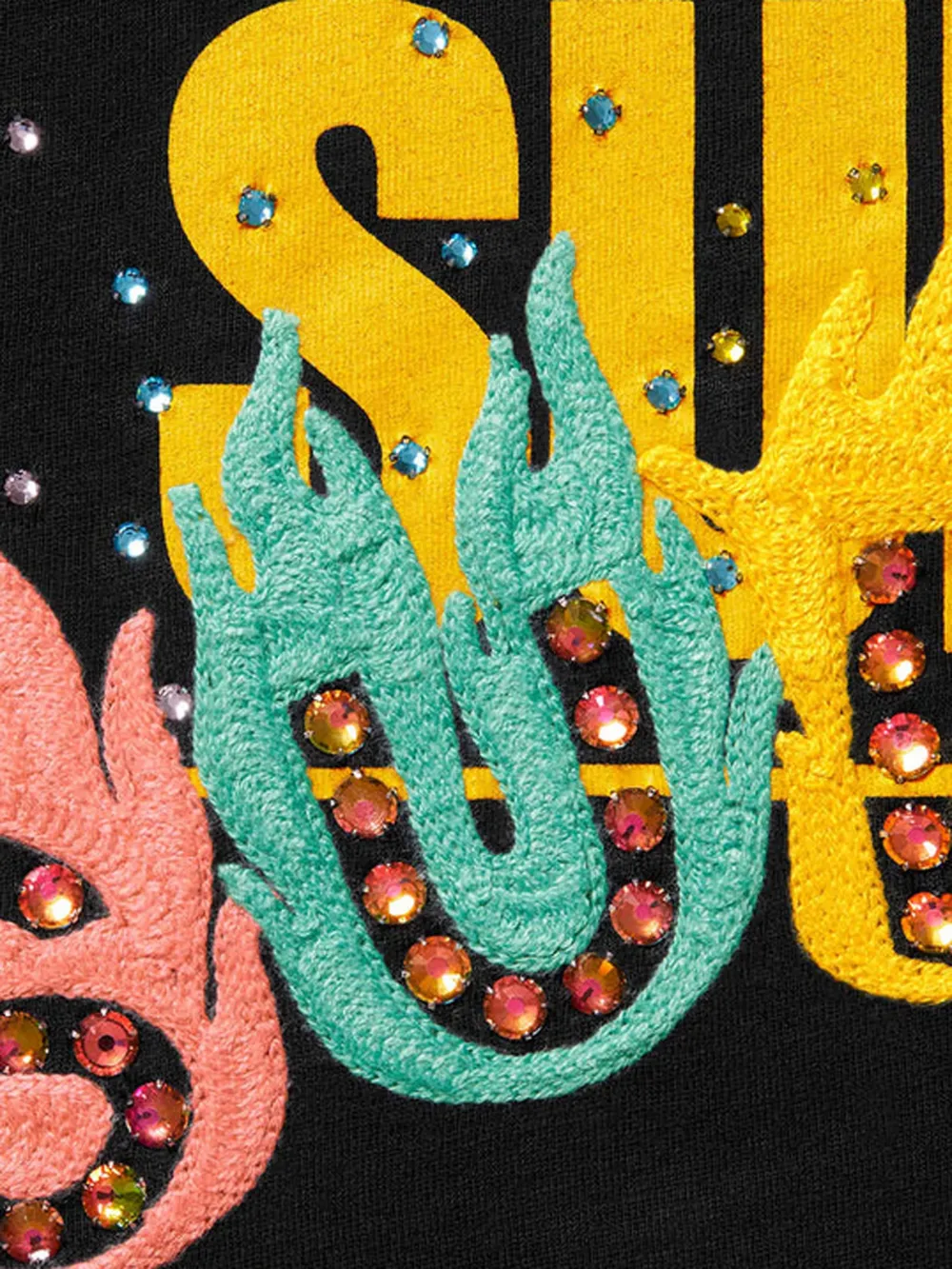 Supreme Undisputed T-shirt verfraaid met kristallen Zwart