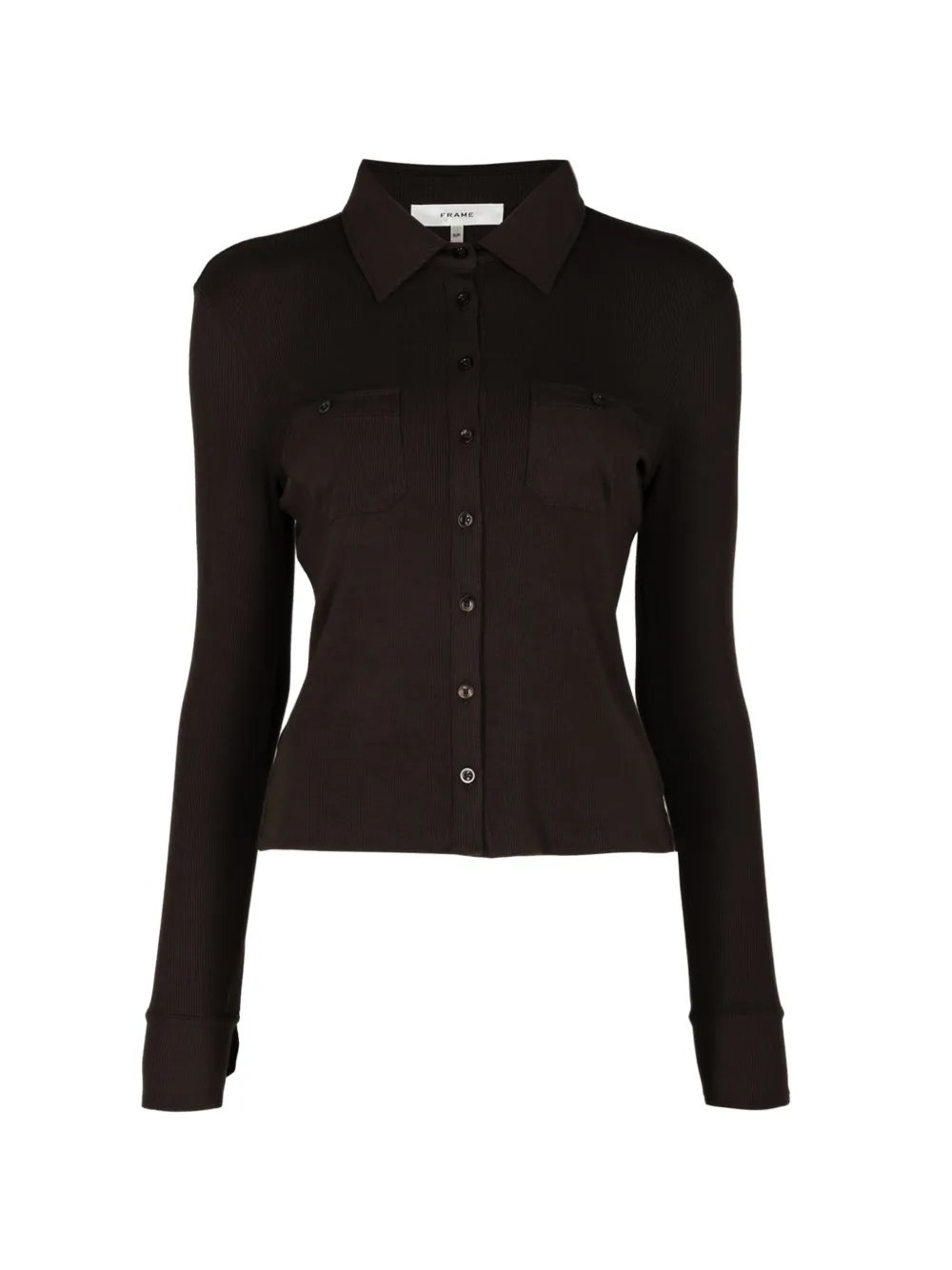 FRAME ribbed front-pockets shirt