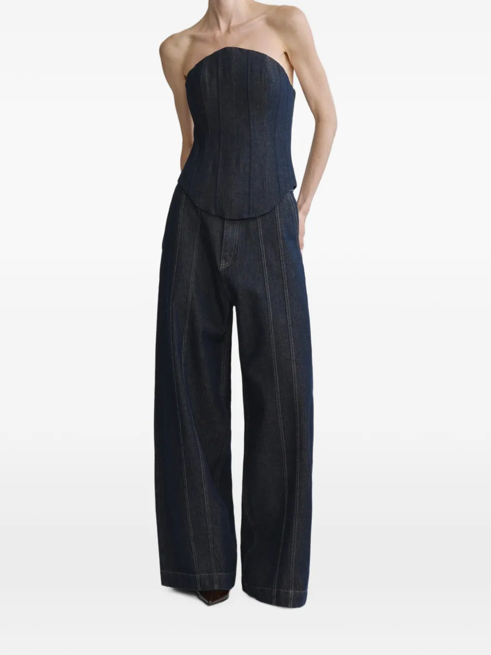 DL1961 Becca seam-detail wide-leg jeans - Blu