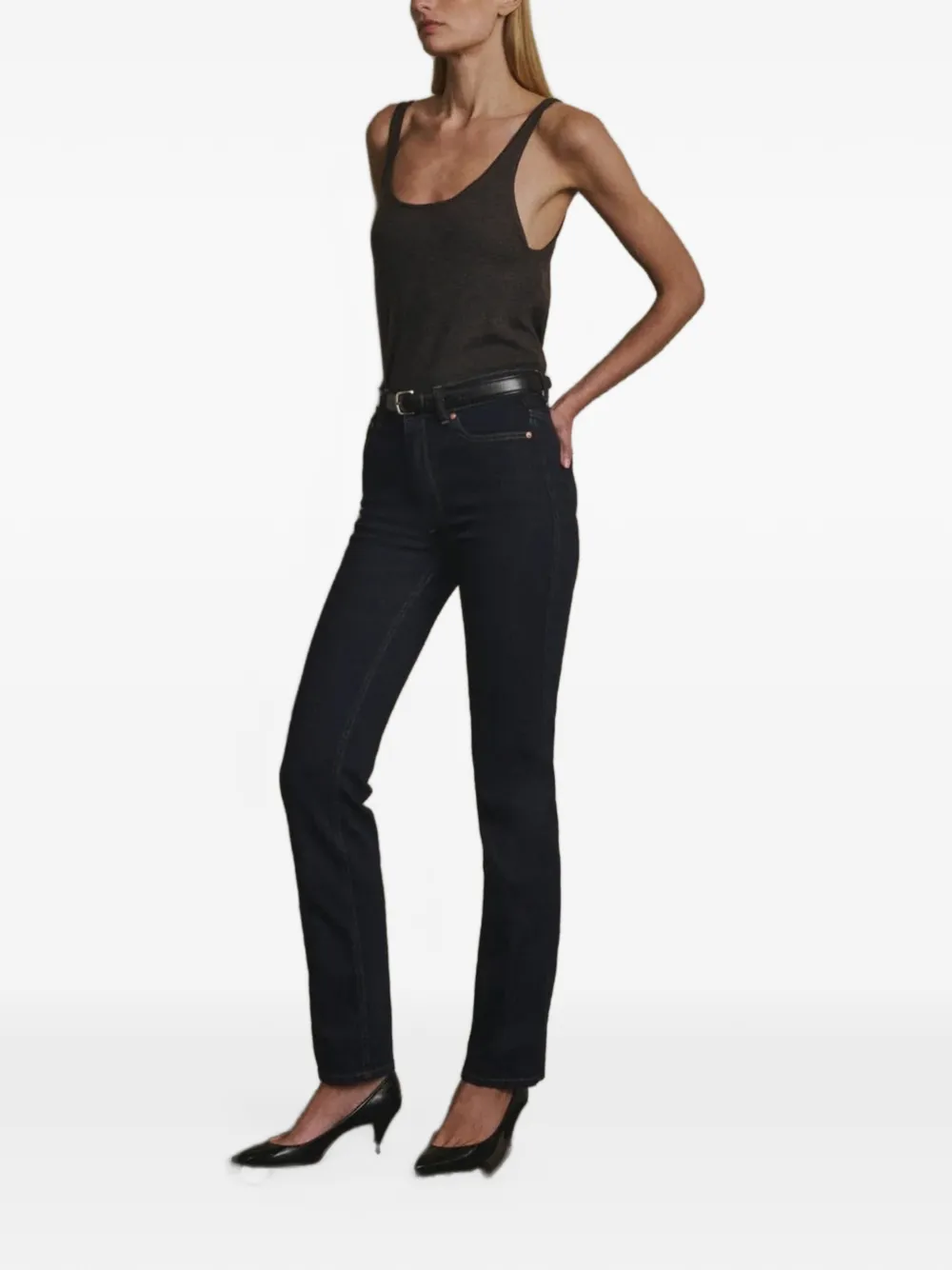 DL1961 Tanktop met diepe ronde hals Grijs
