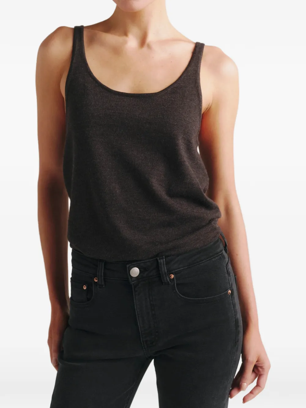 DL1961 Tanktop met diepe ronde hals Grijs