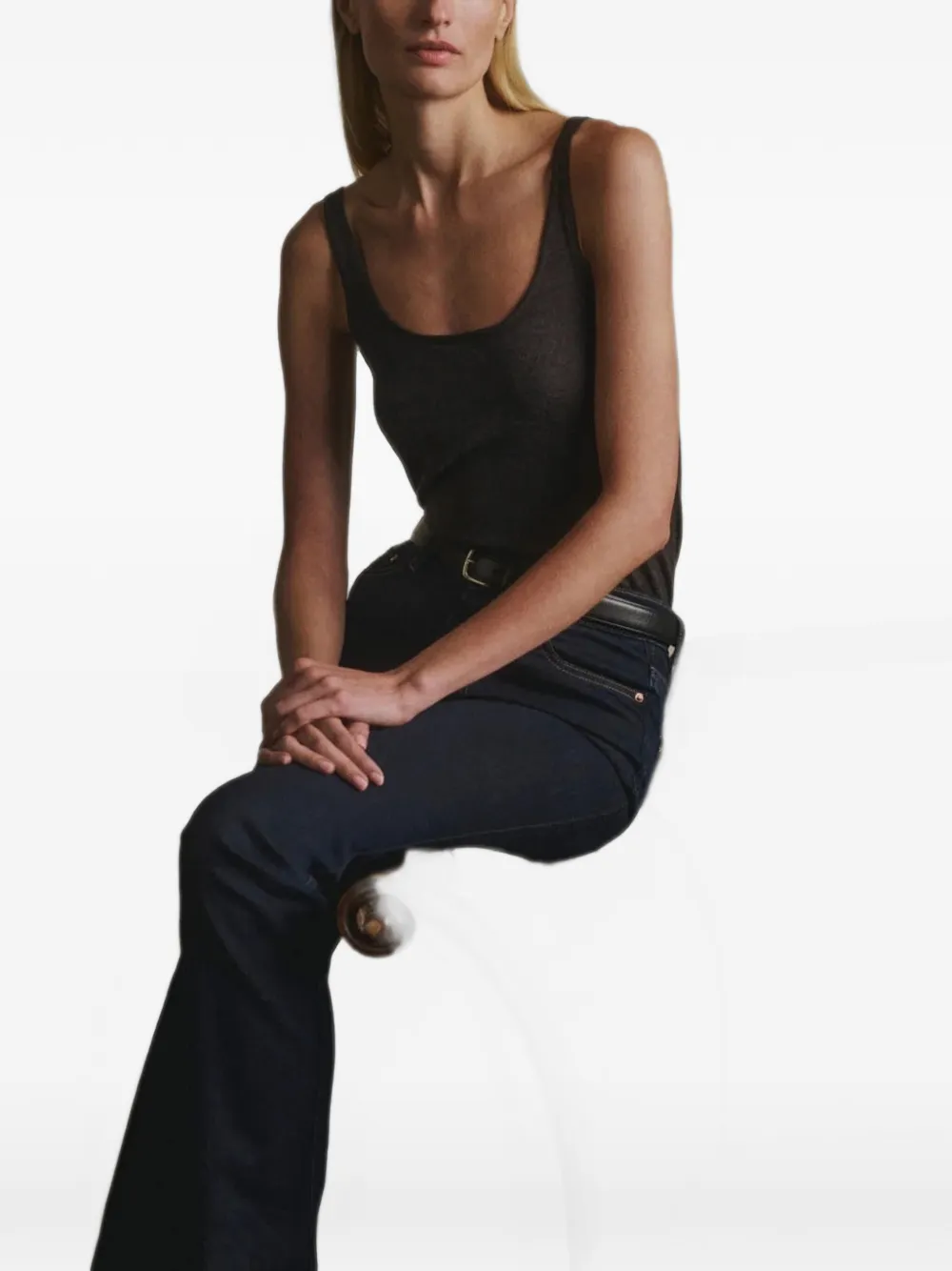 DL1961 Tanktop met diepe ronde hals Grijs