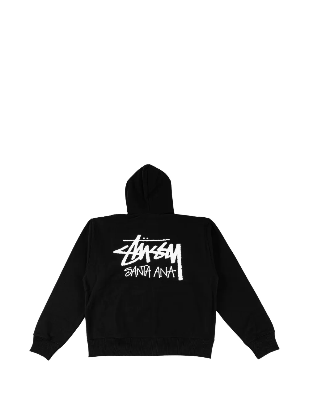Stüssy Santa Ana hoodie met logo-print en rits Zwart