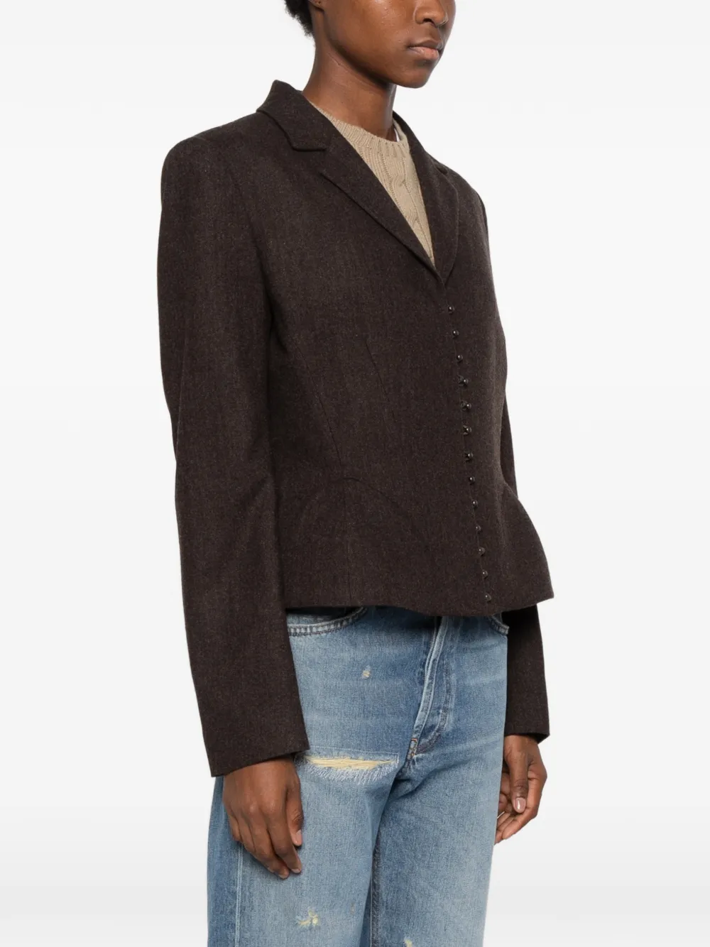 Lauren Ralph Lauren herringbone wool blazer Grijs