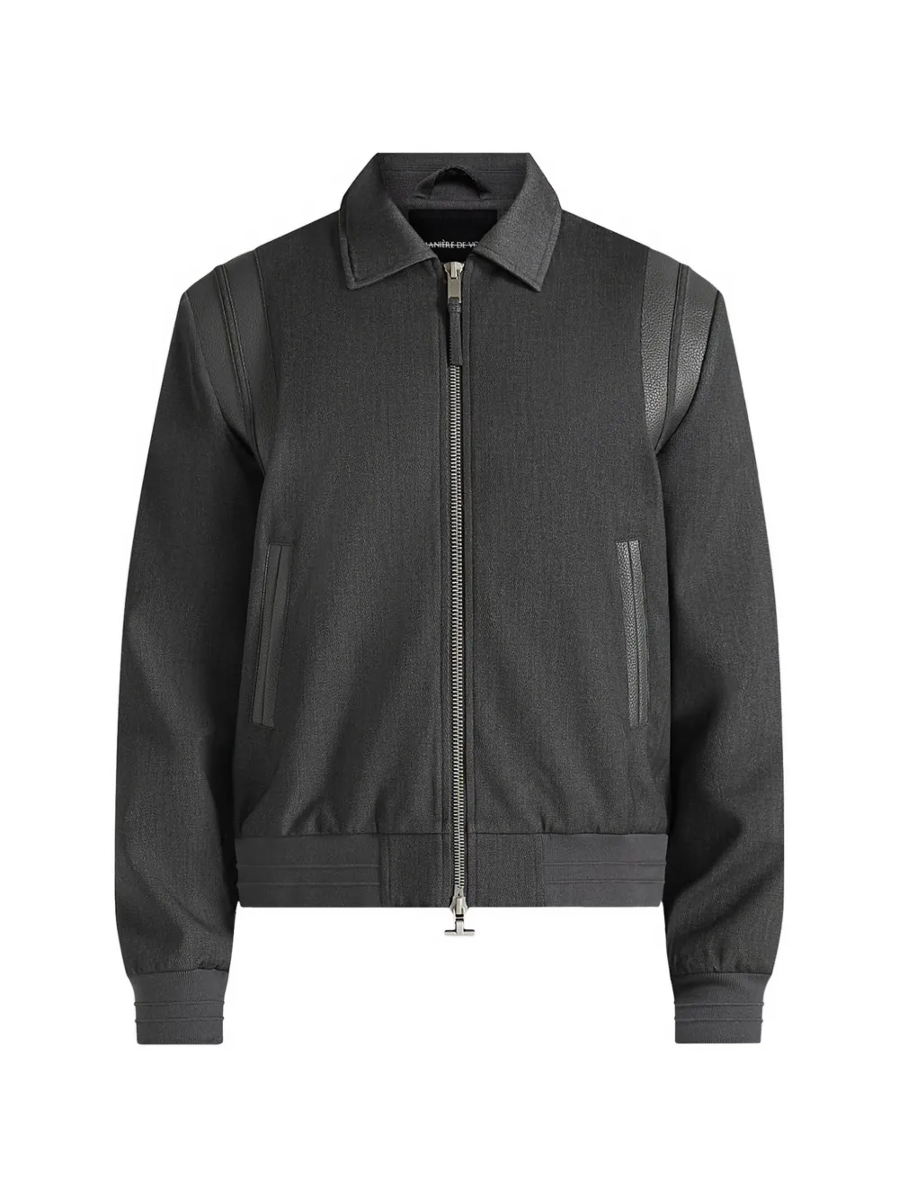 Manière De Voir Denis in grey tailored varsity jacket - Grigio