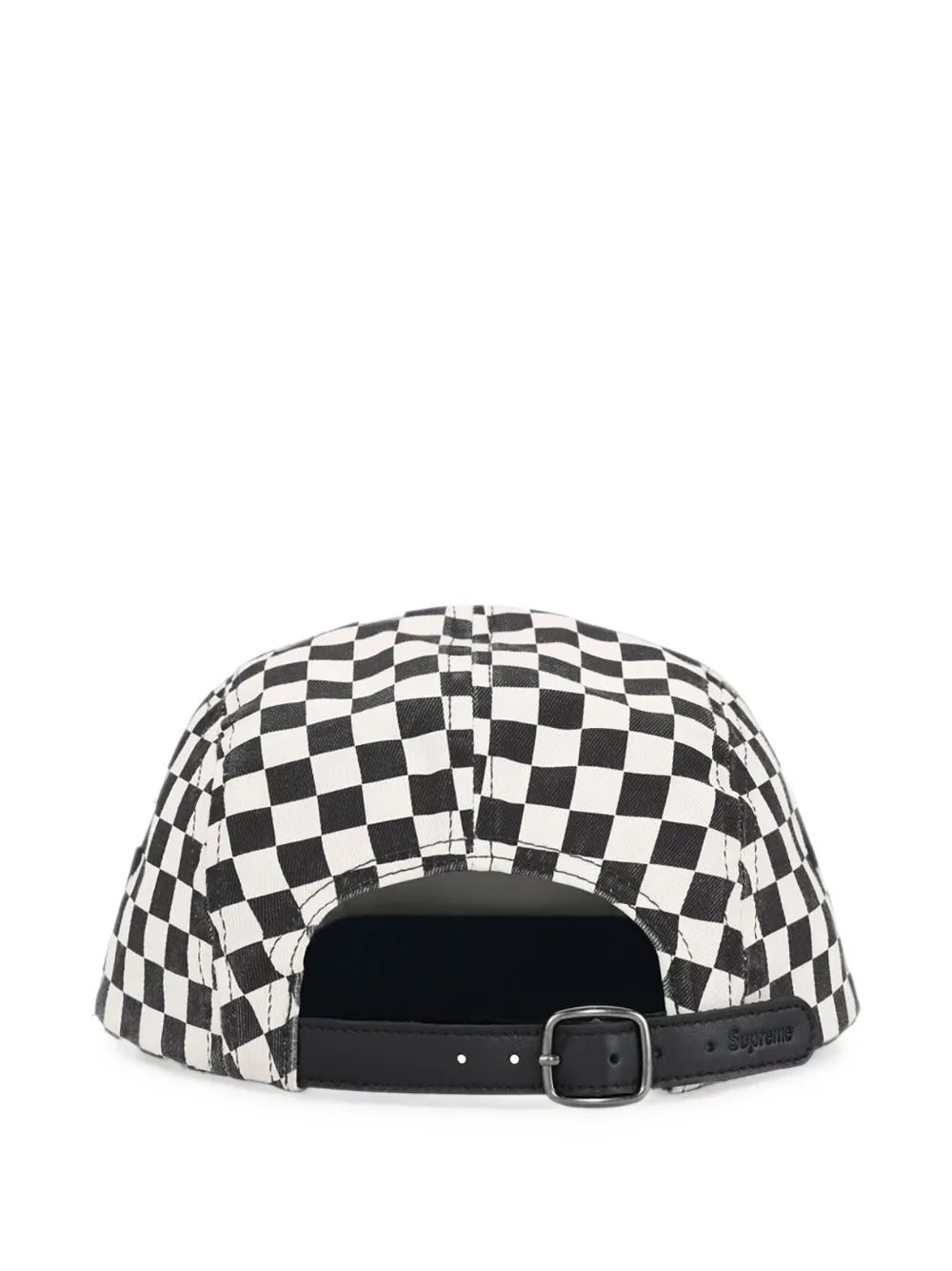 Supreme Chino-twill honkbalpet met geruite print Zwart