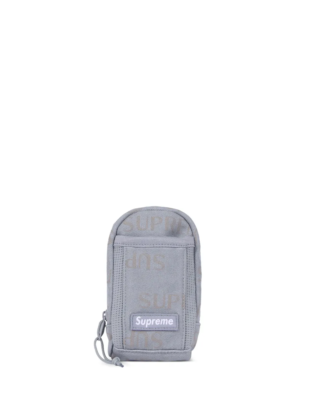 Supreme logo-print zip-around neck pouch - Blu