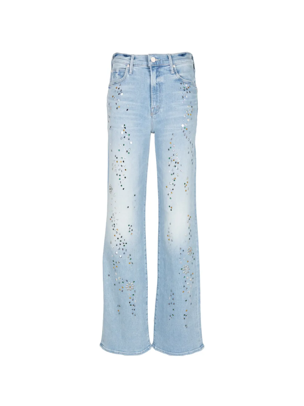 MOTHER The Kick It crystal-embellished jeans Blauw