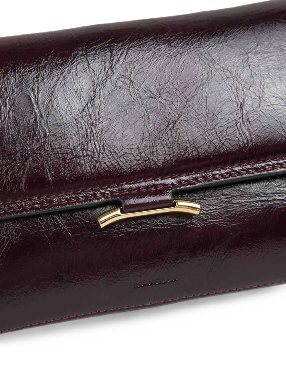 Wandler Ida Trio leren mini-schoudertas met gekreukt effect Rood