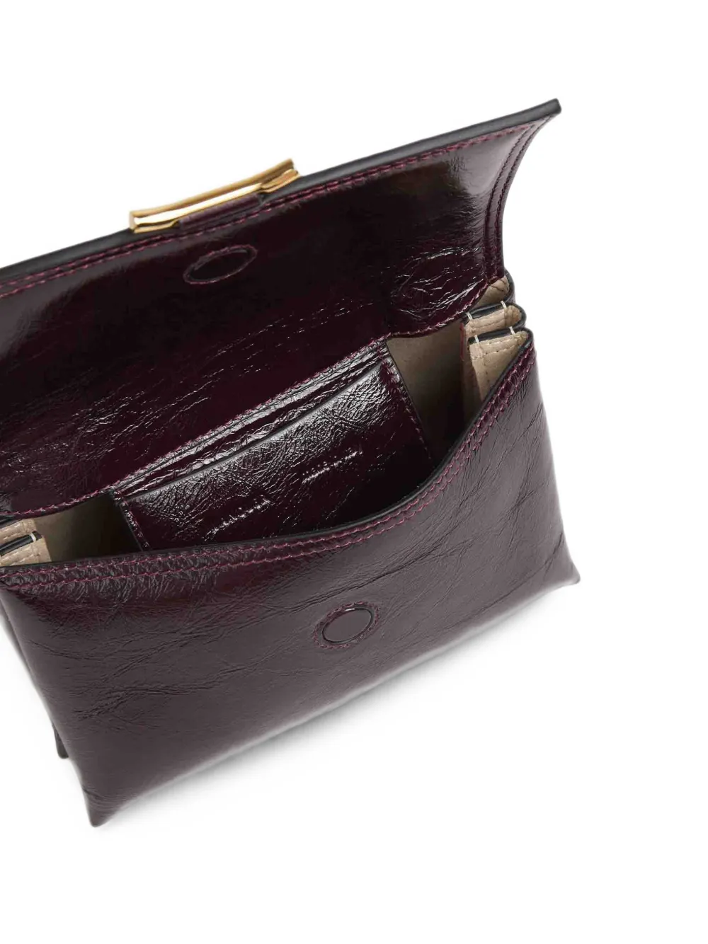 Wandler Ida Trio leren mini-schoudertas met gekreukt effect Rood