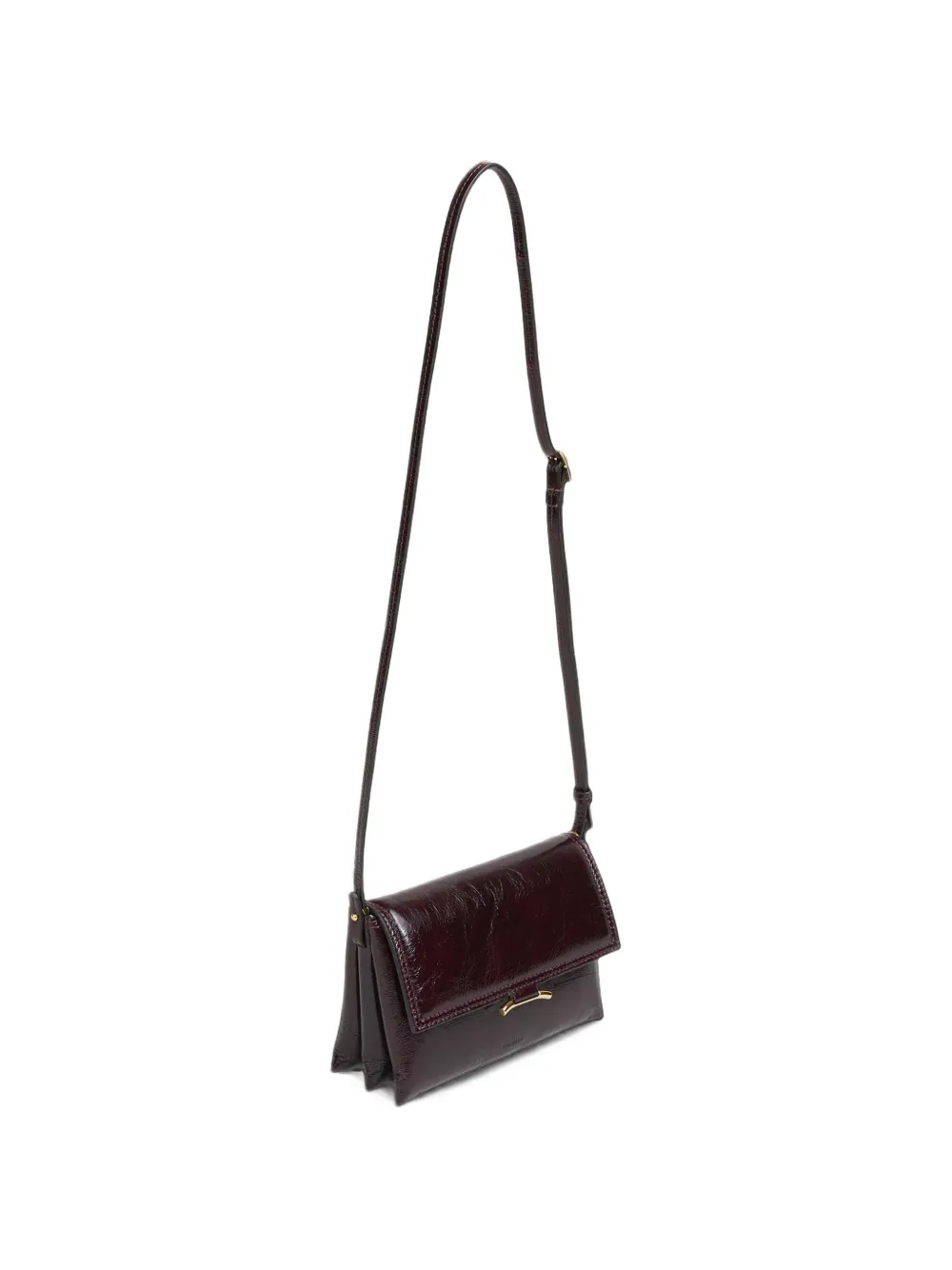 Wandler Ida Trio leren mini-schoudertas met gekreukt effect Rood
