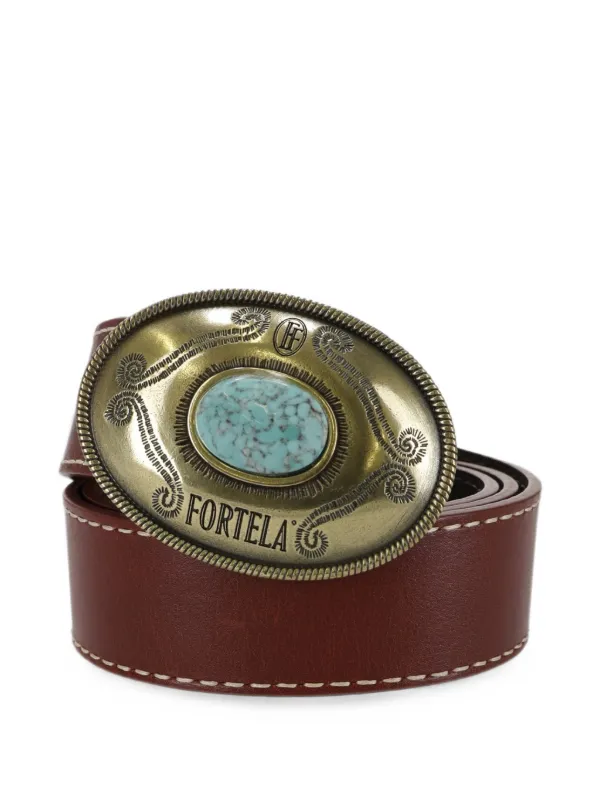 Fortela Tate Logo-buckle Belt in Brown