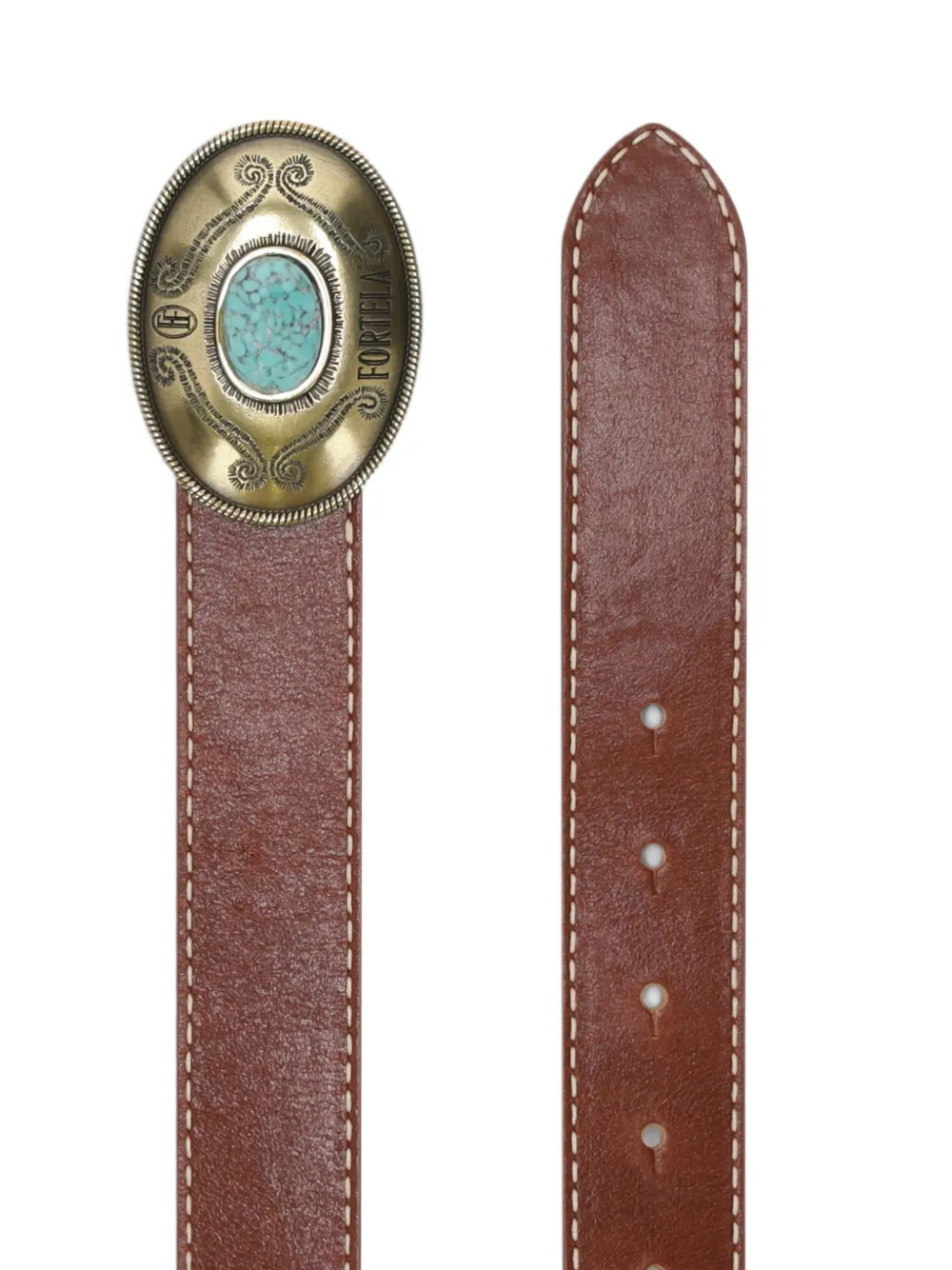 Fortela Tate Logo-buckle Belt in Brown, view 3
