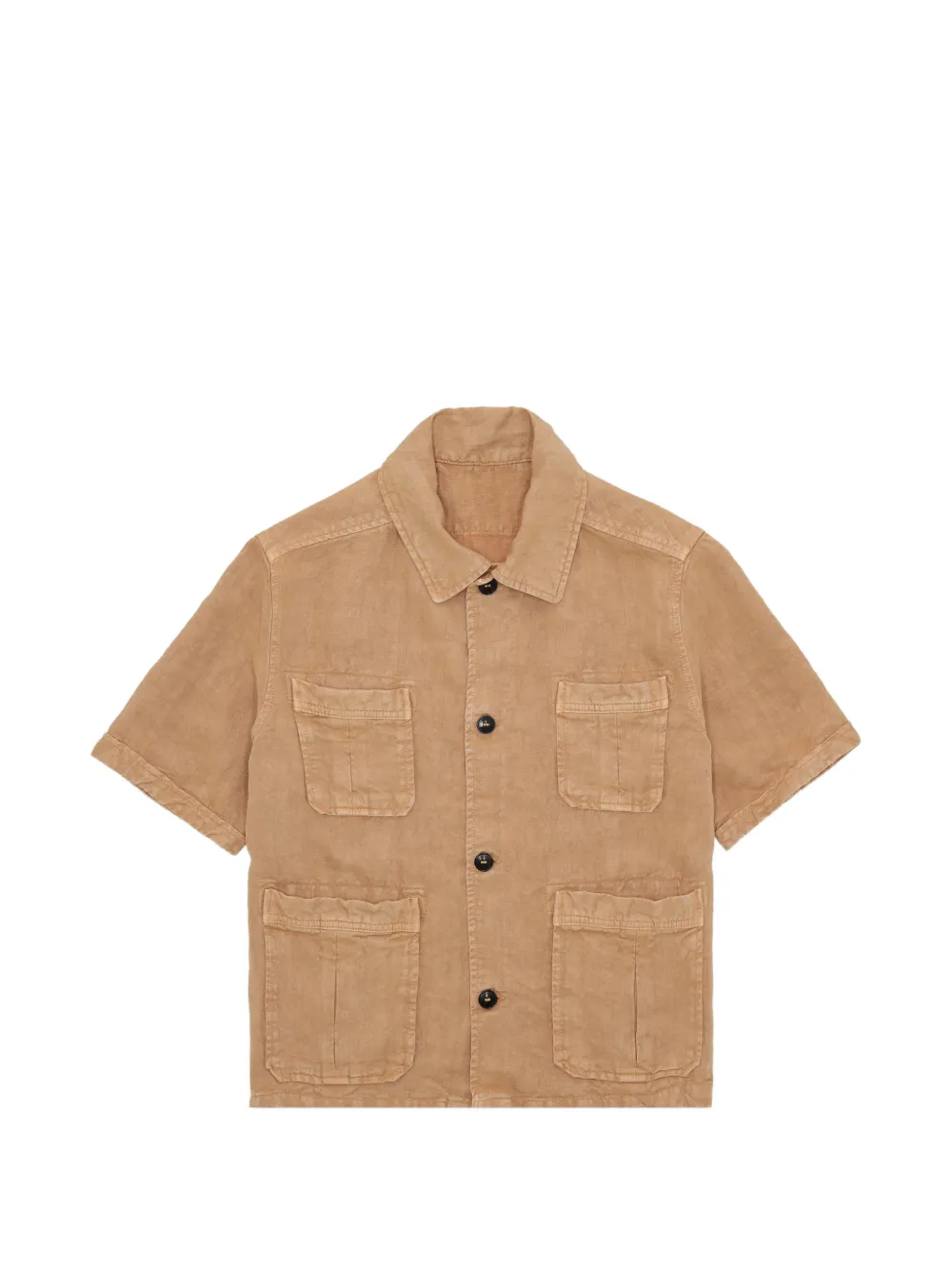 Fortela Bohem short-sleeve linen shirt - Toni neutri
