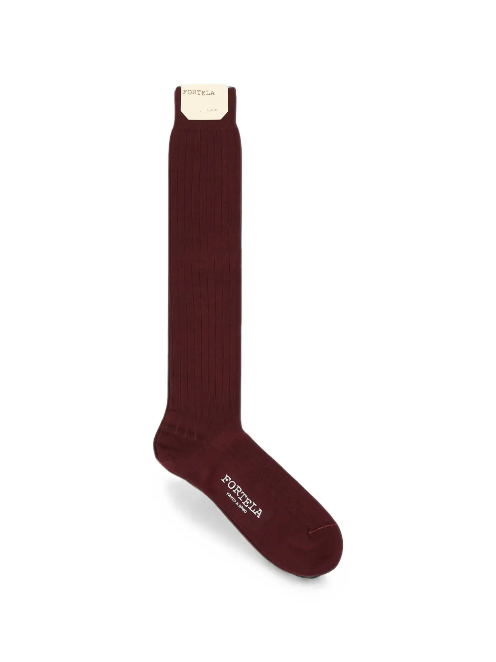 Fortela Elashort Lisle ribbed socks - Rouge