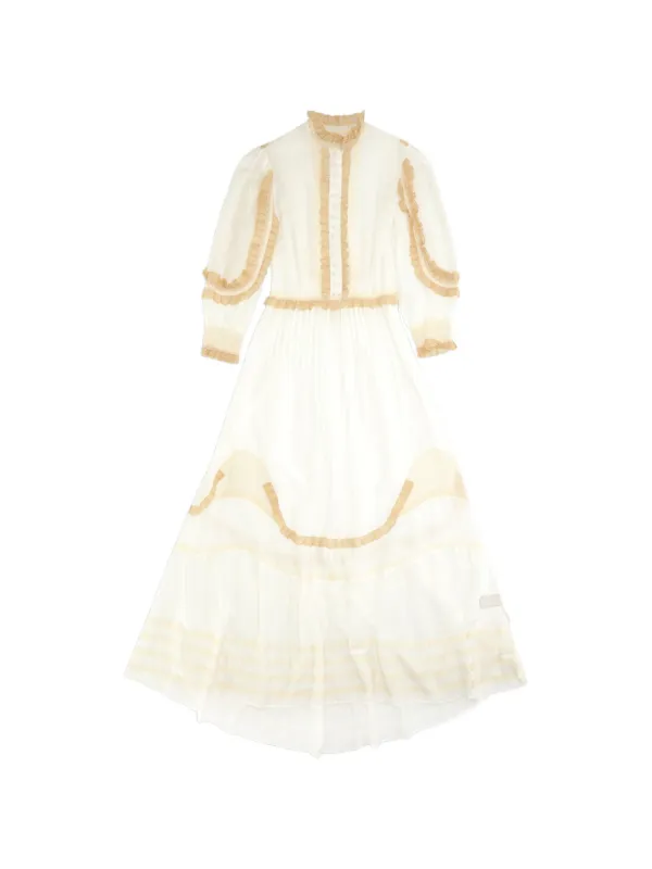 Fortela Astrid Broderie Anglaise Lace Maxi Dress in White