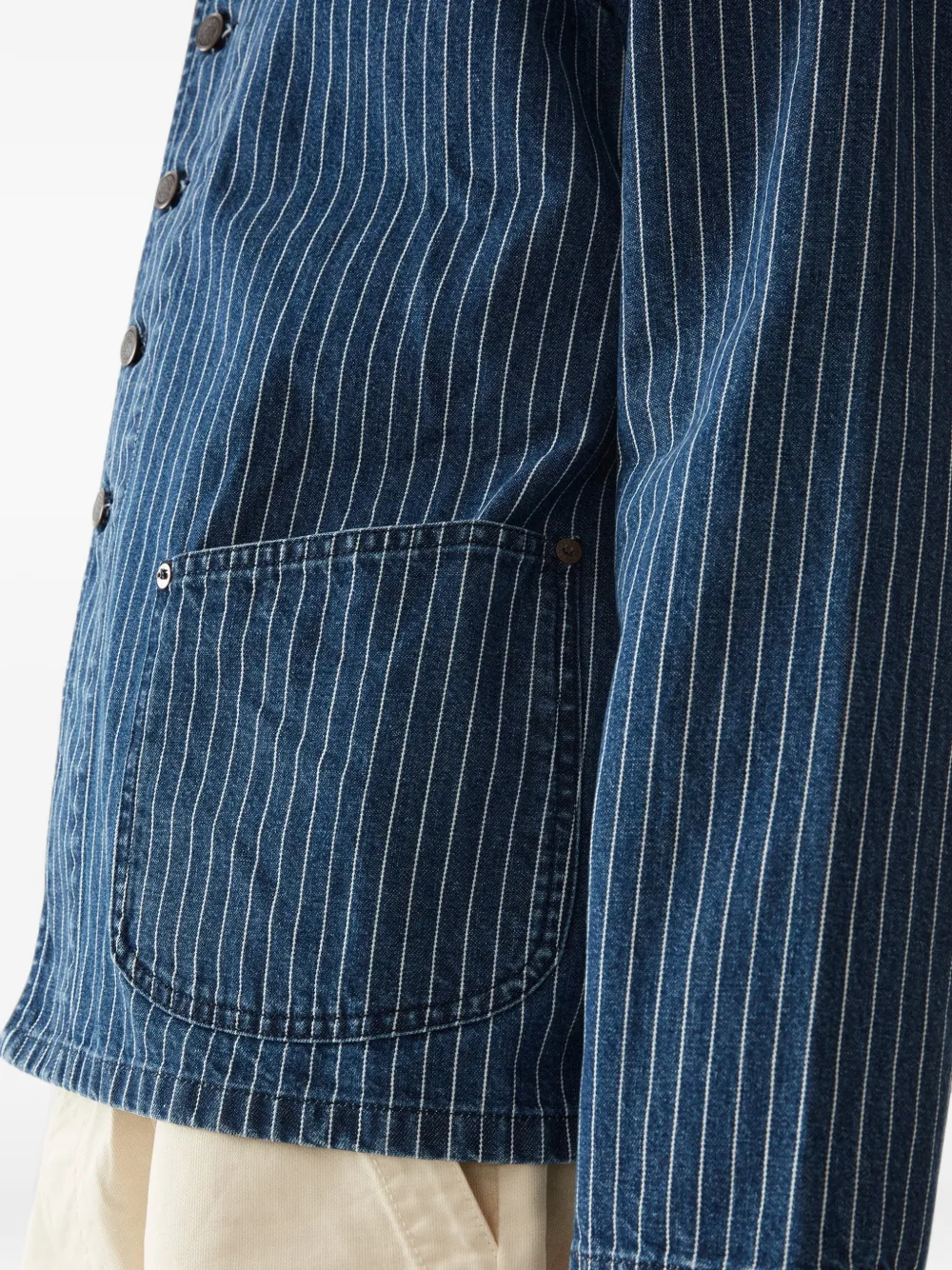 Fortela Clays denim jack met krijtstreep Blauw