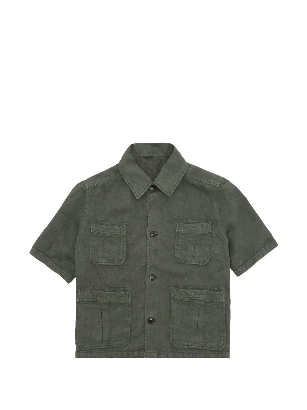 Fortela Bohem short-sleeve linen shirt - Green