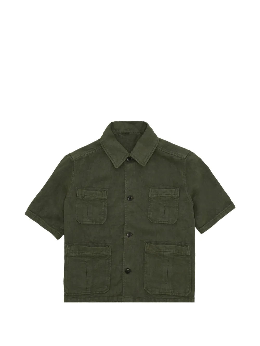 Fortela Bohem short-sleeve linen shirt - Verde