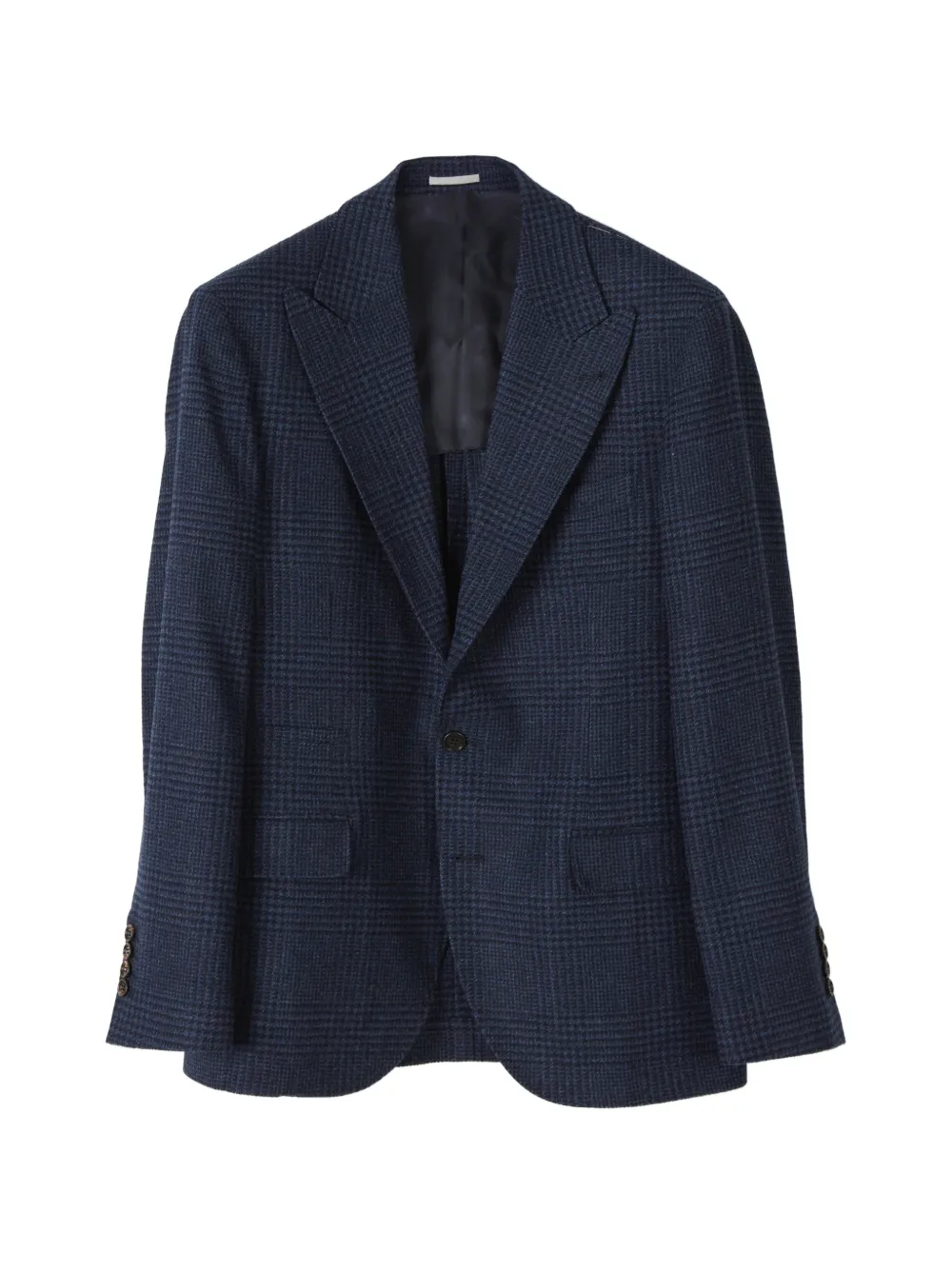 Brunello Cucinelli Prince of Wales check single-breasted blazer - Blu
