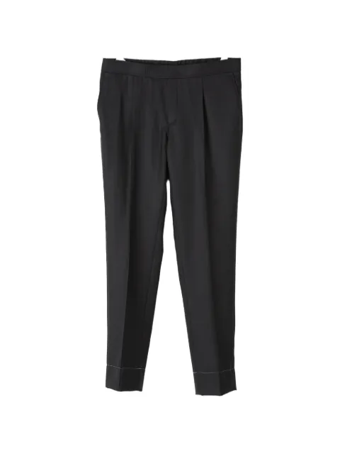 Brioni elasticated-waistband wool trousers