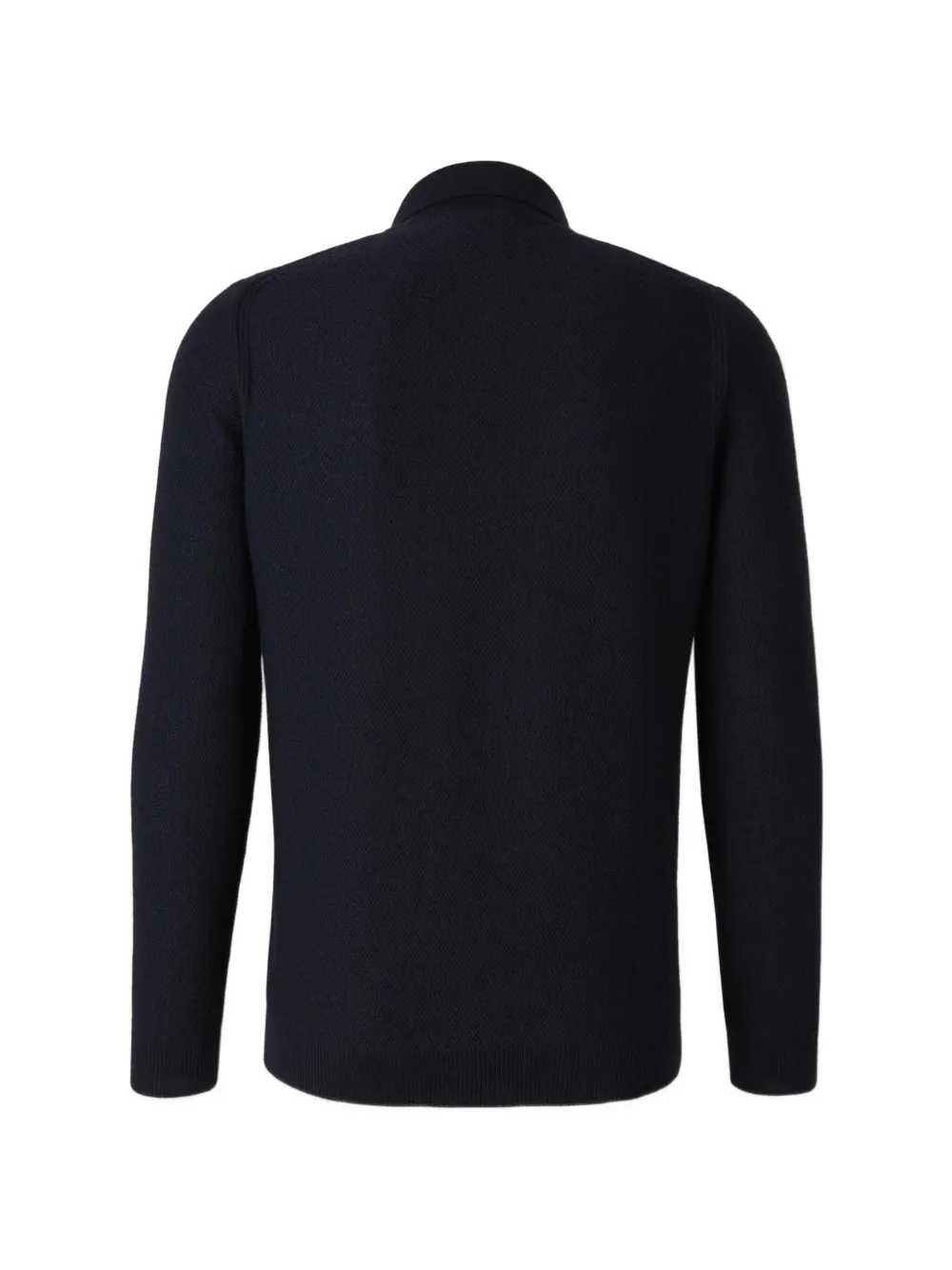 Zanone Wafelgebreid poloshirt met gespreide kraag Blauw