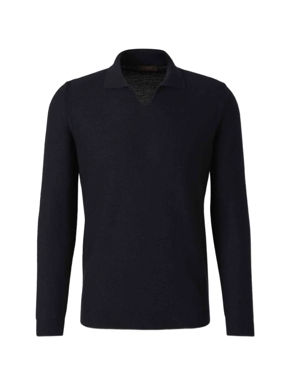 Zanone waffle-knit spread-collar polo shirt