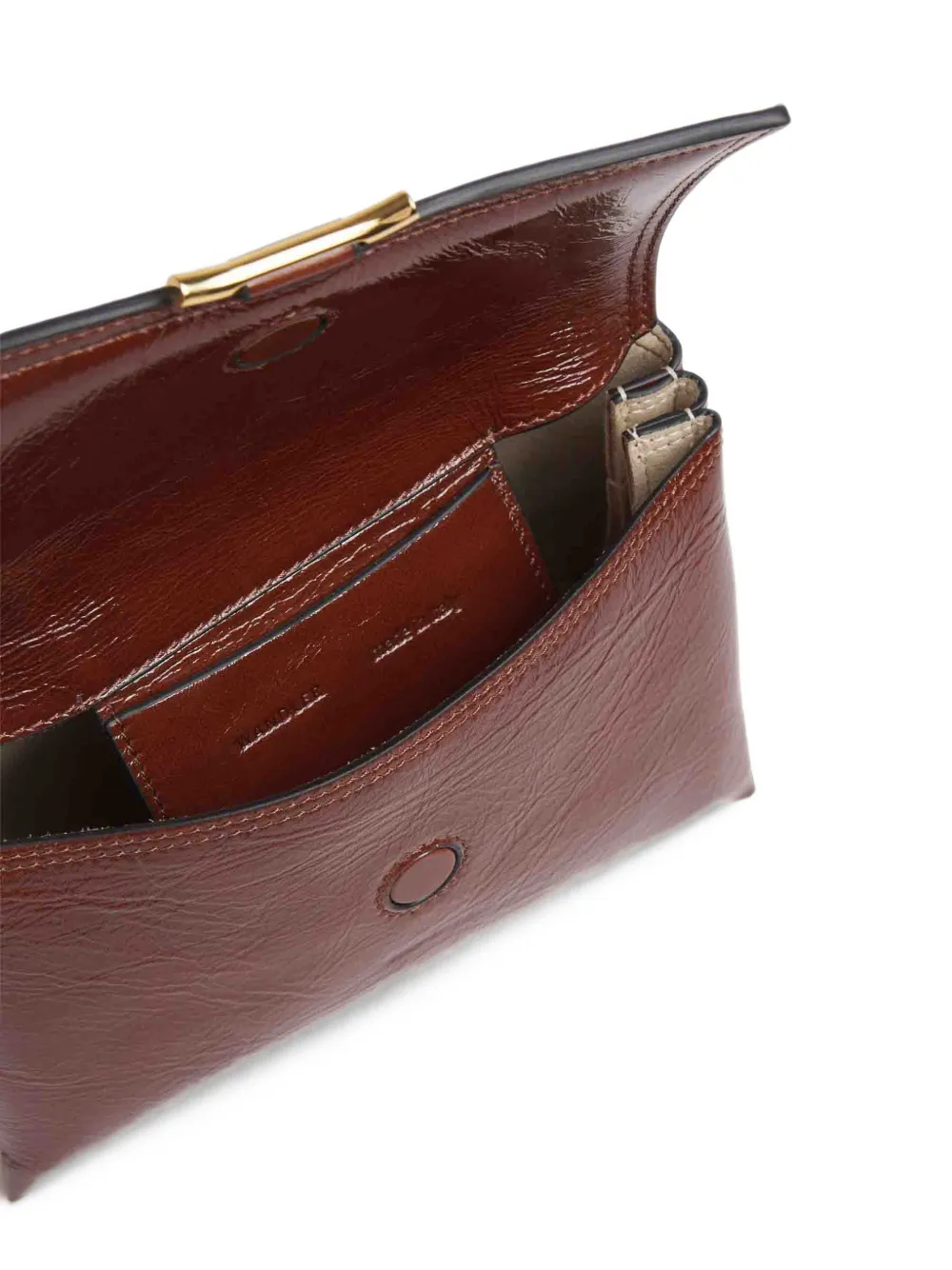 Wandler Ida Trio leren mini-schoudertas Bruin