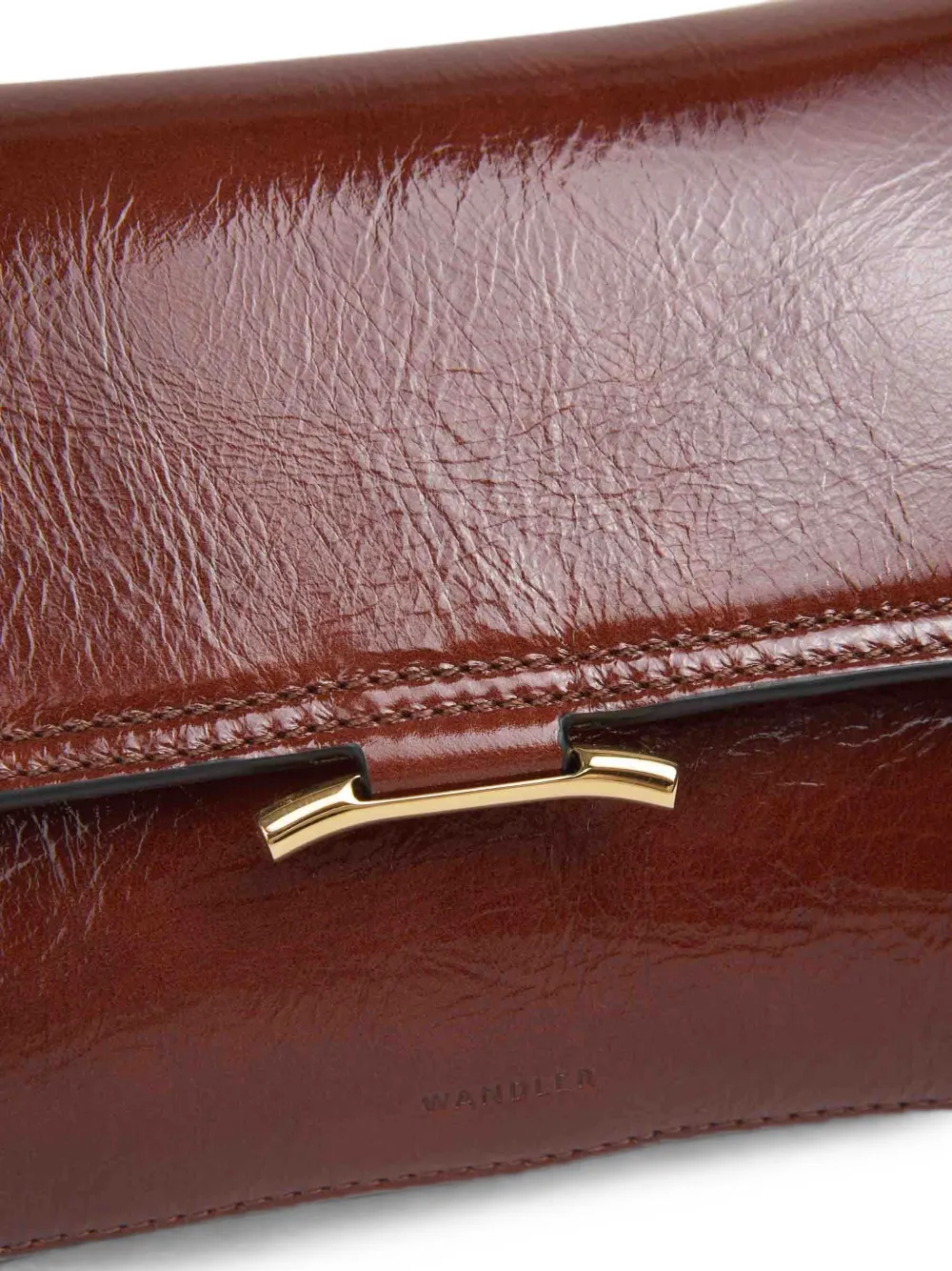 Wandler Ida Trio leren mini-schoudertas Bruin