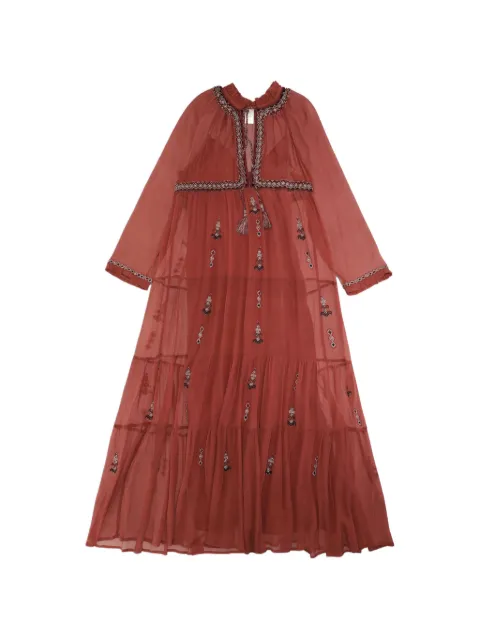 Fortela Arsia embroidered silk chiffon maxi dress