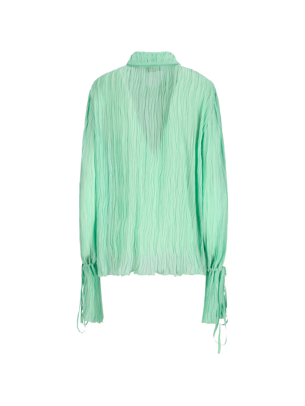Blumarine Plissé blouse met kanten afwerking Groen