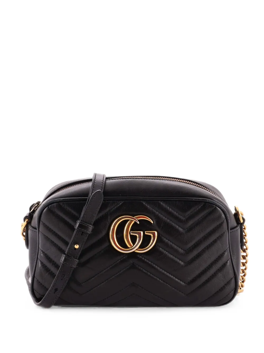 Gucci Pre-Owned Borsa a tracolla GG Marmont piccola in pelle matelassé - Nero