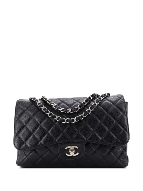 CHANEL Pre-Owned quiltet Jumbo Single Flap skuldertaske i kaviarlæder