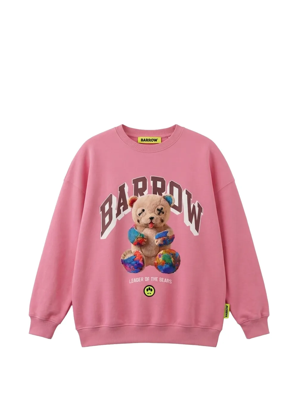 Barrow kids teddy-bear print crew-neck sweater Roze