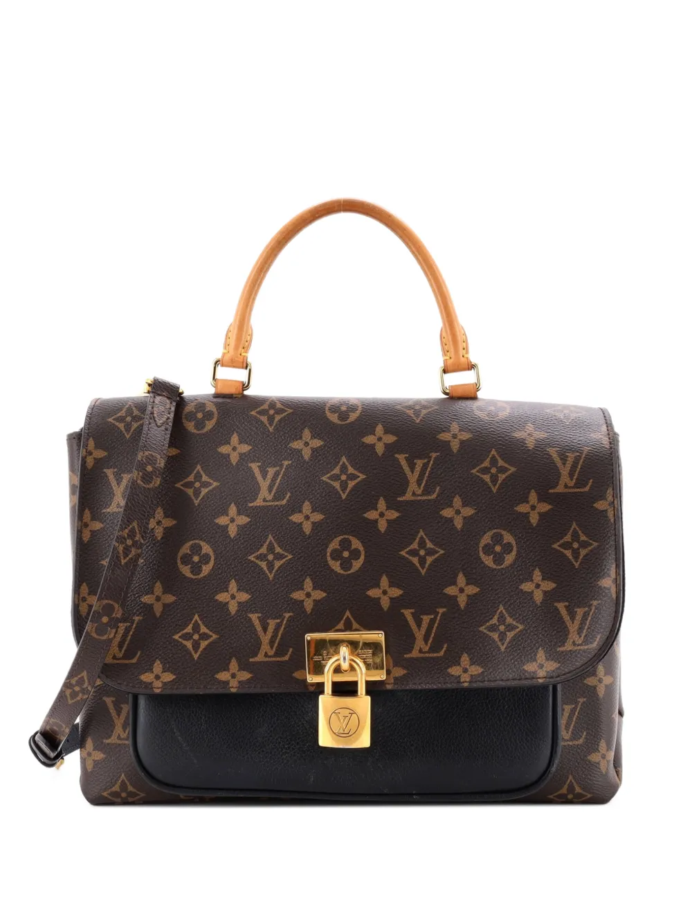 Louis Vuitton Pre-Owned Borsa a mano Marignan in pelle e tela con monogramma - Nero